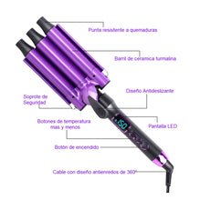 Cargar imagen en el visor de la galería, Rizador Ondas De Sirena Pantalla Digital 230° Pro-9613 Lila