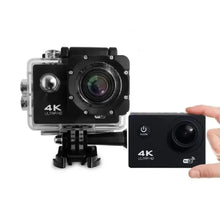 Cargar imagen en el visor de la galería, Camara Deportiva 4K Ultra HD Wifi Resistente Al Agua Negro