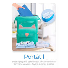 Cargar imagen en el visor de la galería, Tina Bañera Inflable Para Bebés Portátil Antideslizante + Inflador Azul 003
