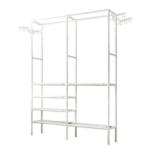 Cargar imagen en el visor de la galería, Organizador Closet 2 Espacios Zapatero Perchero Blanco