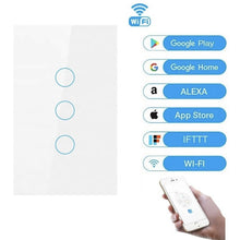 Cargar imagen en el visor de la galería, Switch Inteligente Wifi Google Home Y Alexa 3 Botones Blanco