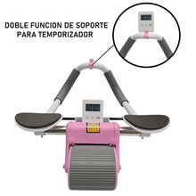 Cargar imagen en el visor de la galería, Rodillo Entrenamiento Muscular Timer Digital Apoyo Codos ZR818 Rosa
