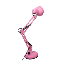 Cargar imagen en el visor de la galería, Lámpara Escritorio Con Brazo Oscilante Base y Prensa Rosa