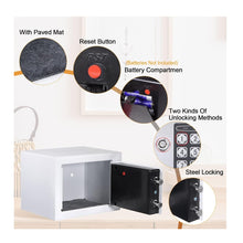 Cargar imagen en el visor de la galería, Caja Fuerte De Seguridad 23x18cm Código Digital Con Llave Blanca