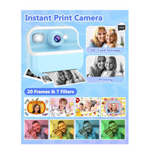 Cargar imagen en el visor de la galería, Camara De Impresión M8 Instantanea Niños Doble Azul