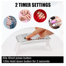 Cargar imagen en el visor de la galería, Lampara De Secado Uñas Uv LED Diamond Mini2 54W Plegable Luz Plateado