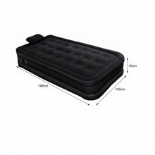 Cargar imagen en el visor de la galería, Colchón Inflable Sencillo Negro 198 x 100 x 40cm Inflador Eléctrico Inalambrico