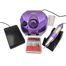 Cargar imagen en el visor de la galería, Drill Pulidor Uñas Tornasol DM-202 45.000 RPM Pedal Morado