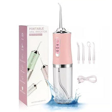 Cargar imagen en el visor de la galería, Irrigador Oral Rosado 4 Boquillas A8 Limpieza Dental Inalambrico