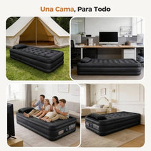 Cargar imagen en el visor de la galería, Colchón Inflable Sencillo Negro 198 x 100 x 40cm Inflador Eléctrico Inalambrico