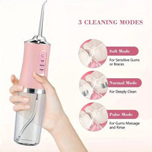 Cargar imagen en el visor de la galería, Irrigador Oral Rosado 4 Boquillas A8 Limpieza Dental Inalambrico