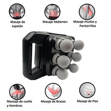 Cargar imagen en el visor de la galería, Masajeador Corporal Multiuso JBY 328 6 Cabezales Inalambrico Negro