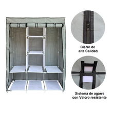Cargar imagen en el visor de la galería, Closet Organizador Con Forro Zapatero Perchero Gris 88130