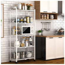 Cargar imagen en el visor de la galería, Estante Plegable Metálico Ruedas 150x65x34 Blanco MU-OR4