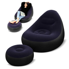 Cargar imagen en el visor de la galería, Silla Inflable Portatil Con Reposa Pies + Inflador MU-IN01 Purpura