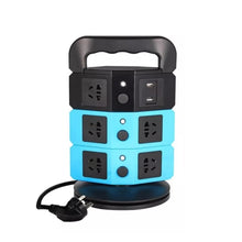 Cargar imagen en el visor de la galería, Multitoma Corriente Torre 3 Niveles X2 USB Azul
