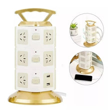 Cargar imagen en el visor de la galería, Multitoma Corriente Torre 3 Niveles X2 USB Blanco