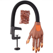 Cargar imagen en el visor de la galería, Mano De Practica Con Prensa Manicure + 100 Uñas Repuesto Marron