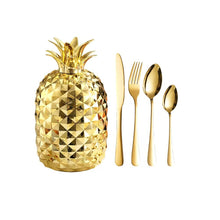 Cargar imagen en el visor de la galería, Juego De Cubiertos Estuche Piña 24 Piezas Acero Inoxidable