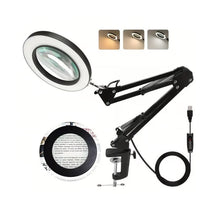 Cargar imagen en el visor de la galería, Lámpara De Lupa Led Con Base Y Prensa Ajustable Negra