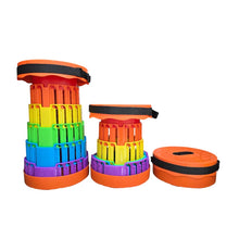 Cargar imagen en el visor de la galería, Silla Taburete Tipo Telescopio Retráctil Portátil DZ-7 Naranja