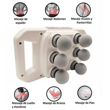 Cargar imagen en el visor de la galería, Masajeador Corporal Multiuso JBY 328 6 Cabezales Inalambrico Blanco