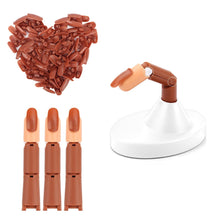 Cargar imagen en el visor de la galería, Dedos De Practica Manicure + 100 Uñas Repuesto Blanco