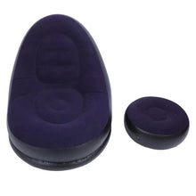 Cargar imagen en el visor de la galería, Silla Inflable Portatil Con Reposa Pies + Inflador MU-IN01 Purpura