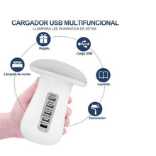 Cargar imagen en el visor de la galería, Cargador Rapido De Pared De USB 5 Puertos Lámpara De Mesa