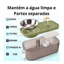 Cargar imagen en el visor de la galería, Fuente De Agua Comedero 2 en 1 Automatico Mascotas Verde