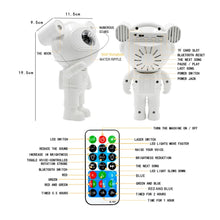 Cargar imagen en el visor de la galería, Proyector Galaxias Astronauta Musical Bluetooth Led