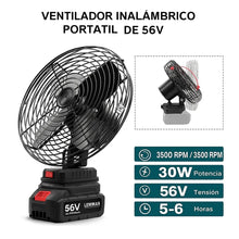 Cargar imagen en el visor de la galería, Ventilador Doble Batería Portátil Recargable 56V Inalámbrico