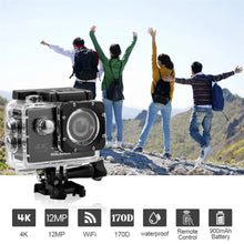 Cargar imagen en el visor de la galería, Camara Deportiva 4K Ultra HD+ Control Wifi Resistente Al Agua Negra