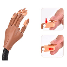 Cargar imagen en el visor de la galería, Mano De Practica Con Prensa Manicure + 100 Uñas Repuesto Marron