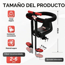 Cargar imagen en el visor de la galería, Silla Delantera Para Bicicleta Infantil Con Baranda Y Reposapiés FF-2641