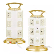 Cargar imagen en el visor de la galería, Multitoma Corriente Torre 3 Niveles X2 USB Blanco