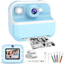 Cargar imagen en el visor de la galería, Camara De Impresión M8 Instantanea Niños Doble Azul