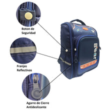 Cargar imagen en el visor de la galería, Maleta Escolar Niños Reflectiva Bear Azul