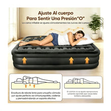 Cargar imagen en el visor de la galería, Colchón Inflable Doble 198 x 150 x 40 cm Inflador Eléctrico Inalámbrico Negro