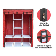 Cargar imagen en el visor de la galería, Closet Organizador Con Forro Zapatero Perchero Rojo 88130
