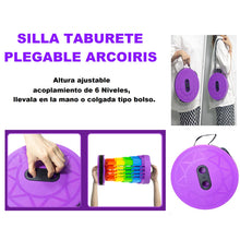 Cargar imagen en el visor de la galería, Silla Taburete Tipo Telescopio Retráctil Portátil DZ-7 Morado