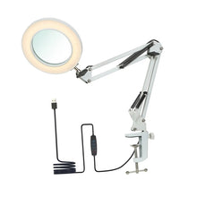 Cargar imagen en el visor de la galería, Lámpara De Lupa Led Con Base Y Prensa Ajustable Blanca