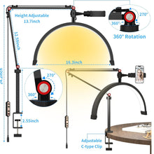 Cargar imagen en el visor de la galería, Lampara Escritorio Giratorio 360° HD-M3X Niveles Luz Ajustables
