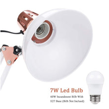 Cargar imagen en el visor de la galería, Lámparas De Escritorio De Metal Con Brazo Oscilante Blanco+Oro Rosa