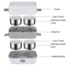 Cargar imagen en el visor de la galería, Lonchera Eléctrica Portátil Porta Comida Vaporera 2 Pisos