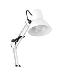 Cargar imagen en el visor de la galería, Lámpara Escritorio Con Brazo Oscilante Base y Prensa Blanca