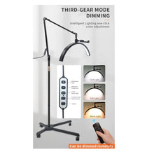 Cargar imagen en el visor de la galería, Lampara Media Luna Profesional 36w Ruedas Soporte Control Negro