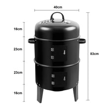 Cargar imagen en el visor de la galería, Barril Ahumador Asador 3 en 1 Medidor Temperatura, Altura 83 cm
