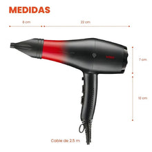 Cargar imagen en el visor de la galería, Secador Cabello Profesional 3 Boquillas Cable 2,5m 1500 WATTS VGR V-462