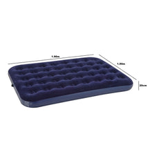 Cargar imagen en el visor de la galería, Colchón Inflable Doble Camping + Inflador Manual 190 x 150 x20cm 300 Kg Azul